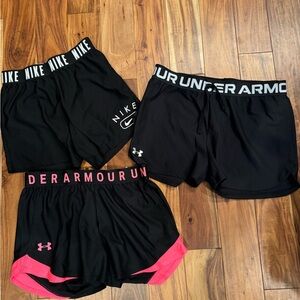 Under Armour and Nike shorts. Size xsmall and small all for $25